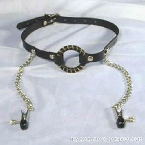 SM Sex Toy Male Nipple Clamps and mouth gag O Ring Bondage Restraints Clamps Stimulator Fetish Erotic Toys For Women